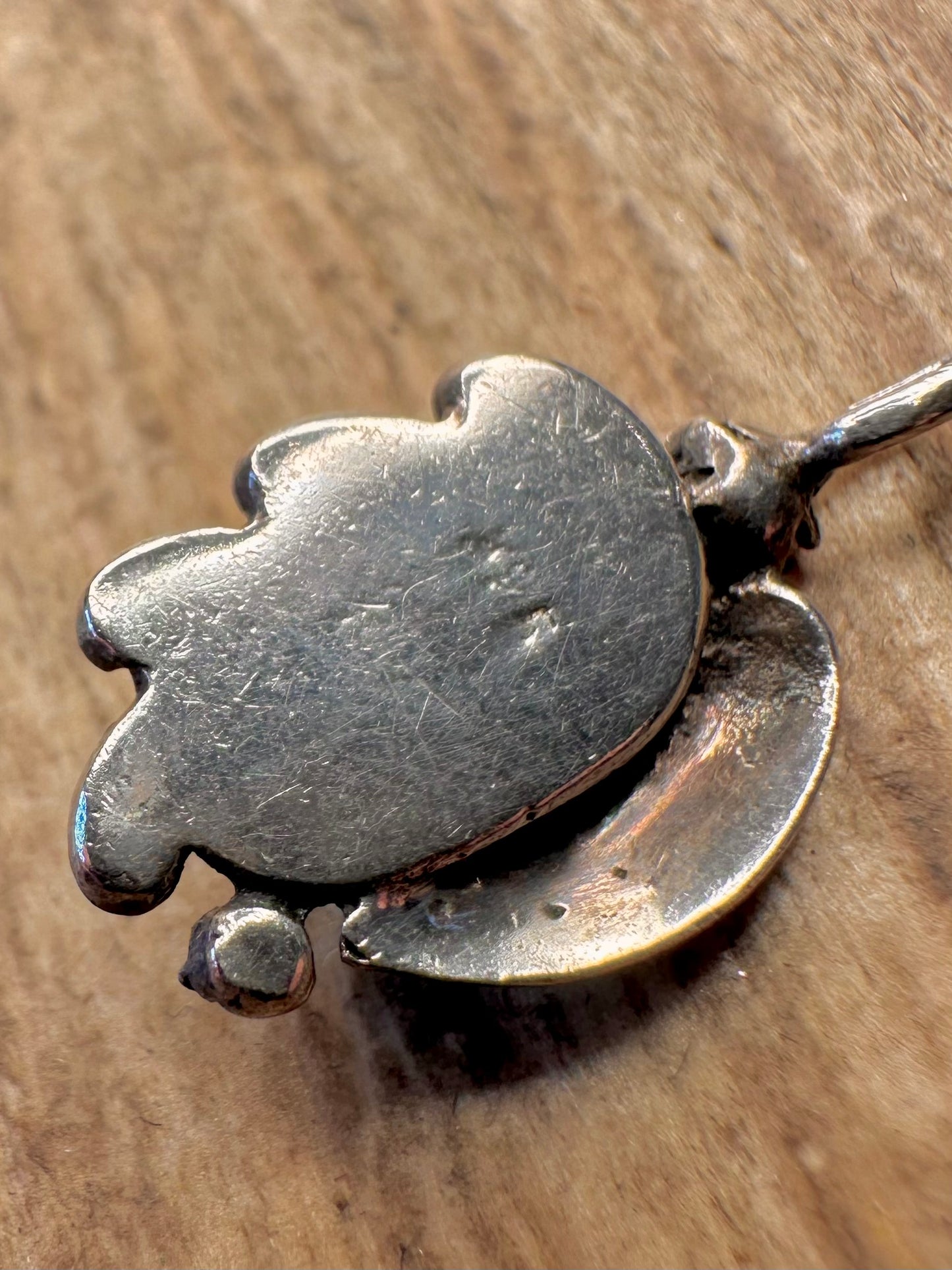 Native American Turquoise Leaf 925 Sterling Silver Pendant