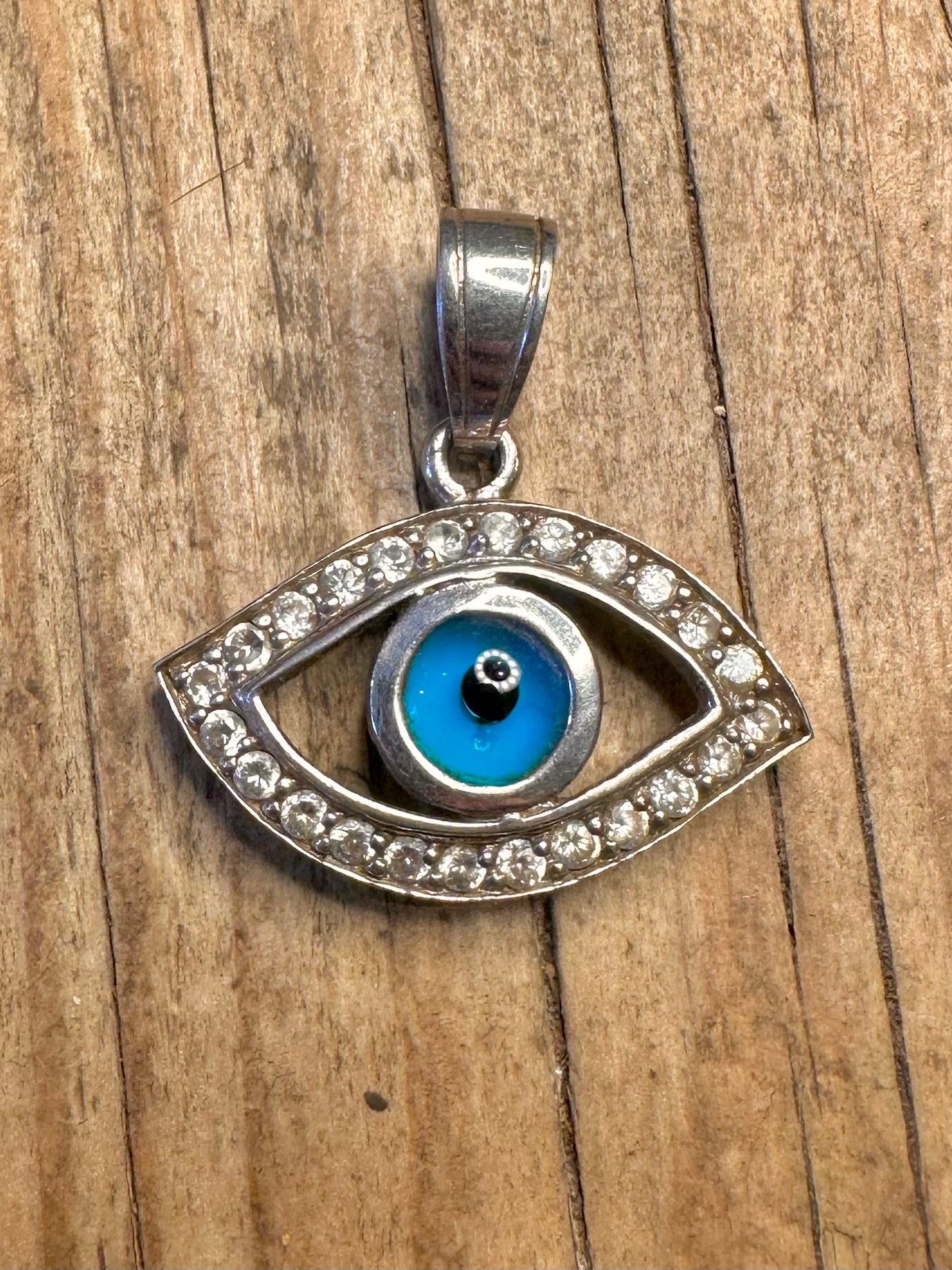 Evil Eye CZ Stones 925 Sterling Silver Pendant