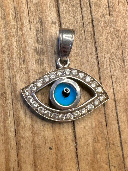 Anhänger Böser Blick CZ Steine 925 Sterling Silber
