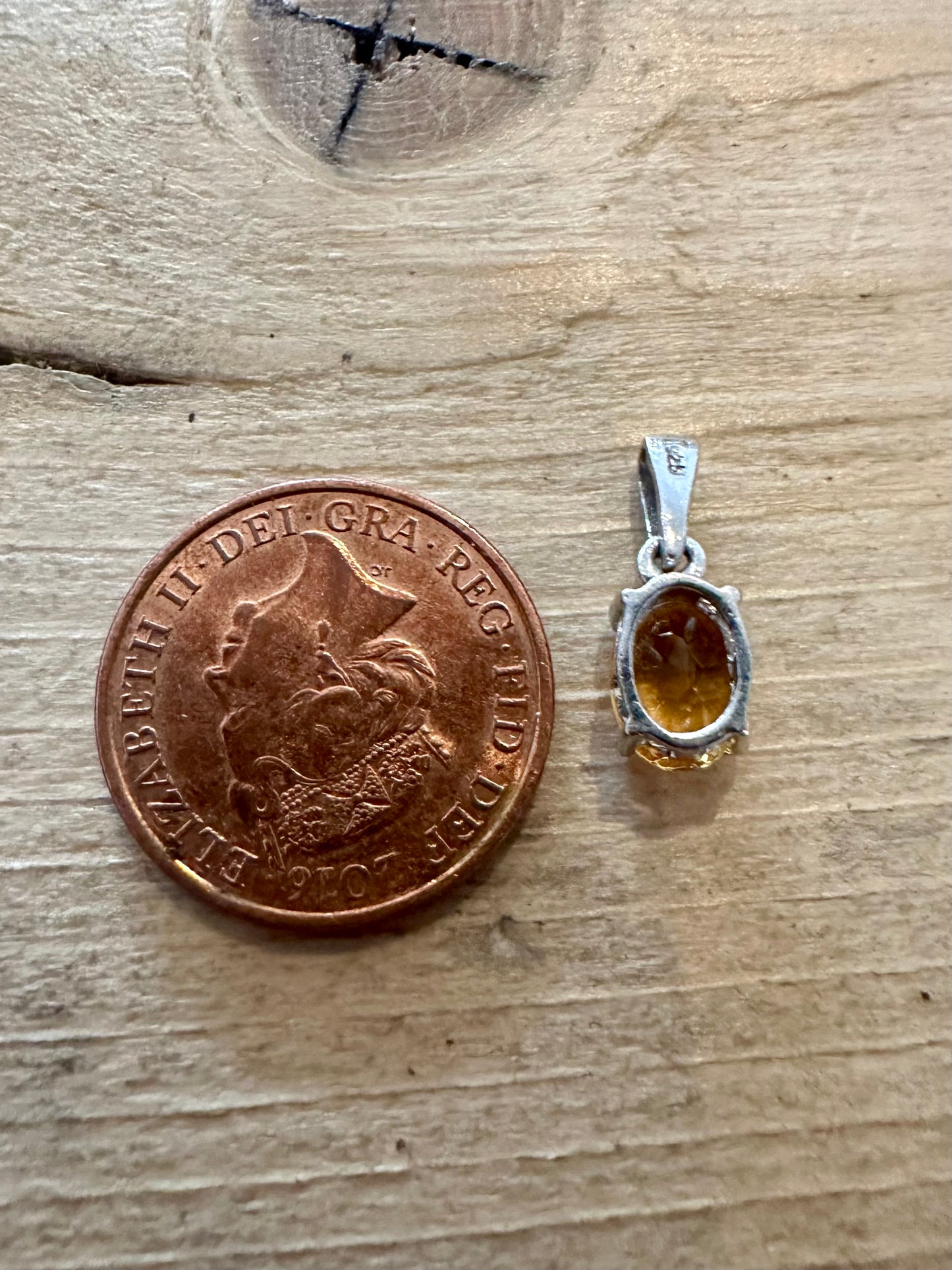 Vintage Citrine 925 Silver Pendant