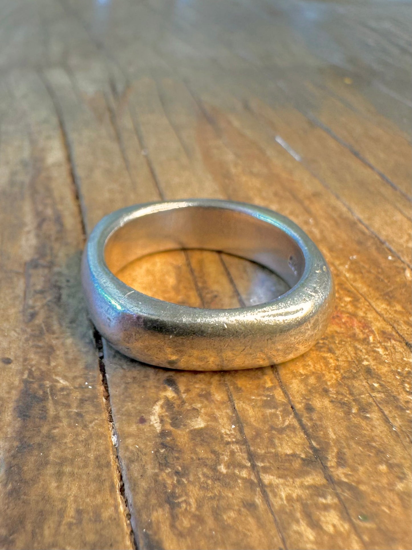 Square Rounded Heavy Band 925 Sterling Silver Size U Ring