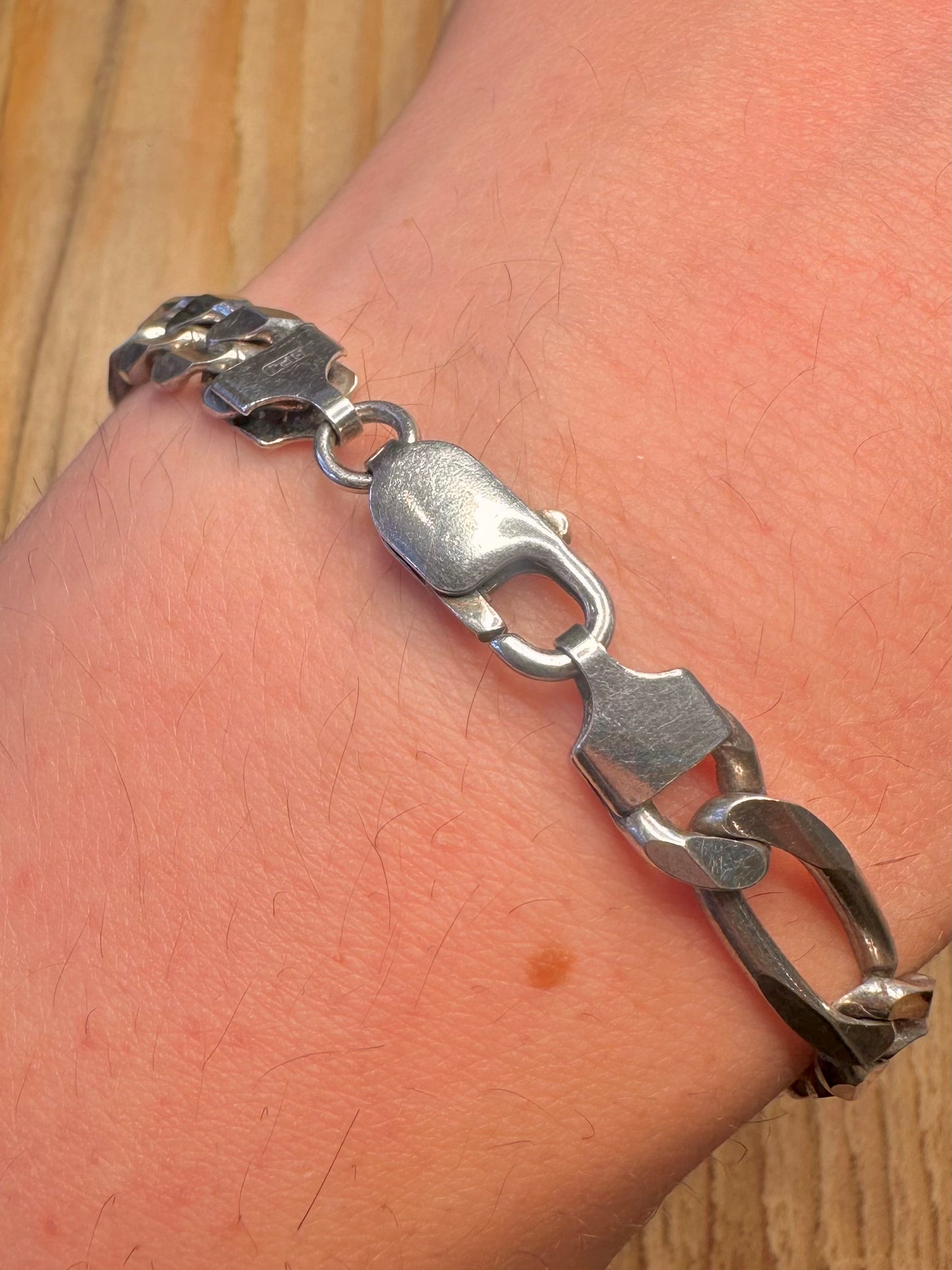 Vintage Curb Chain Italy 925 Sterling Silver 9.2 inch Bracelet