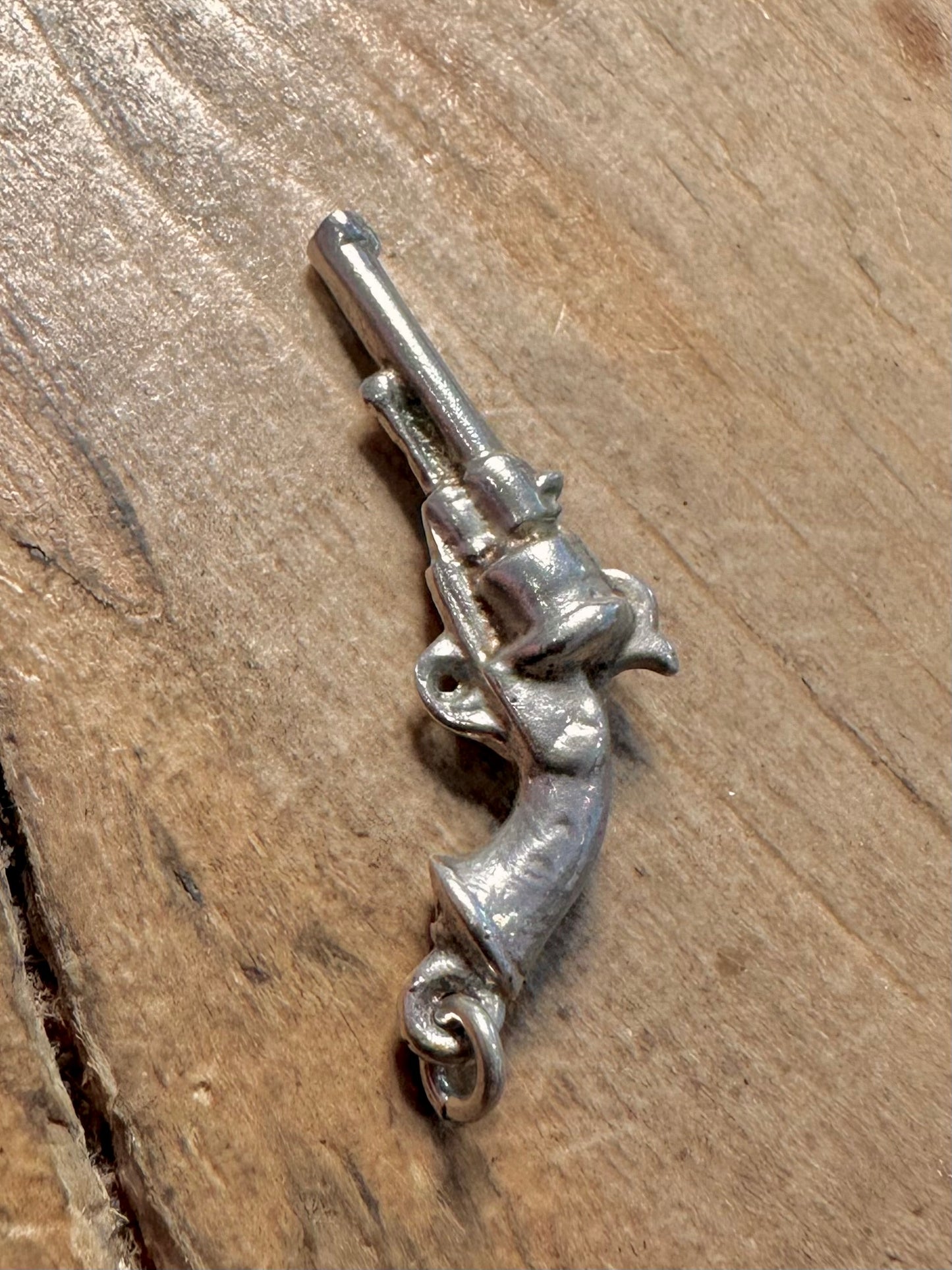 Vintage Revolver 925 Silver Pendant