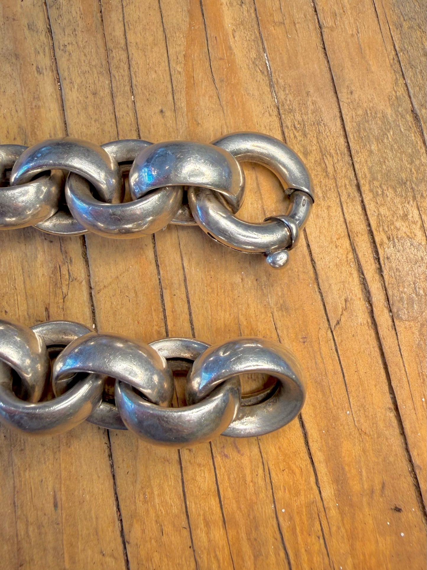 Chunky Belcher Chain Bolt Clasp 925 Sterling Silver 9 inch Bracelet