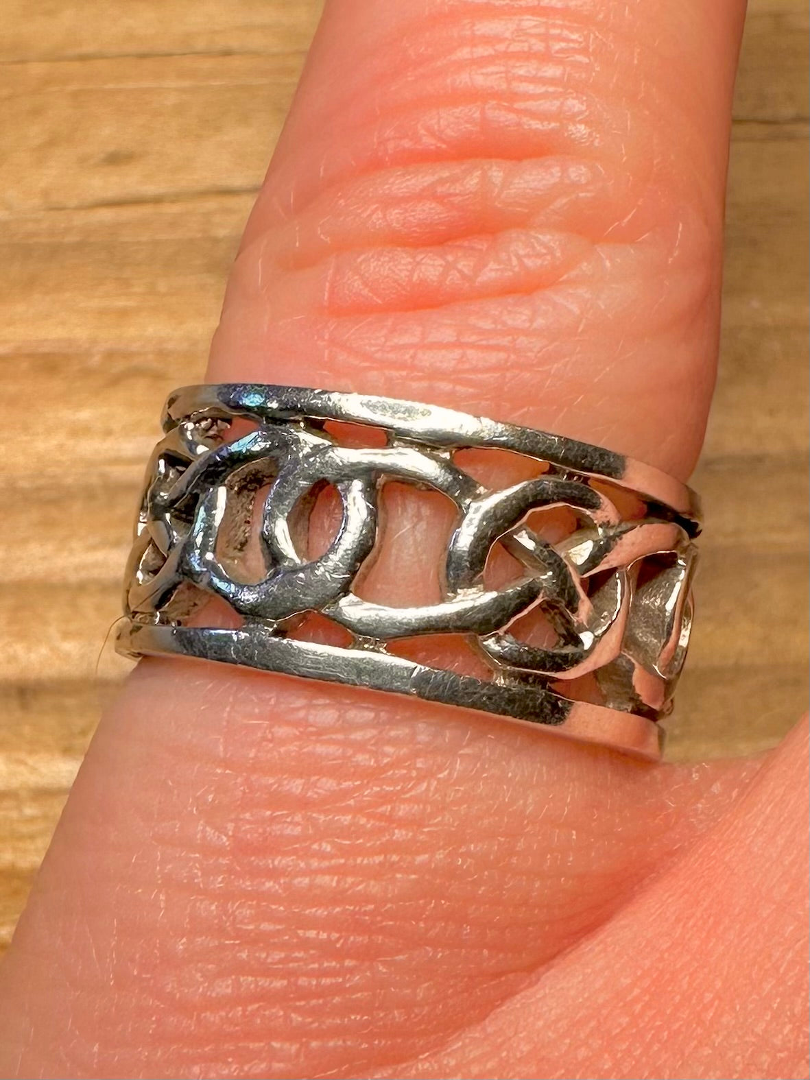 Vintage Celtic Band 925 Sterling Silver Size L Ring