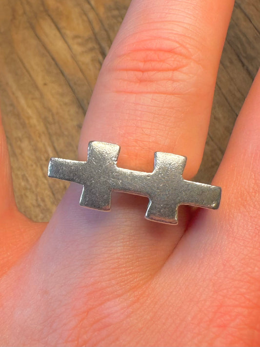 Brand N:Joi Abstract 925 Sterling Silver Size P Ring