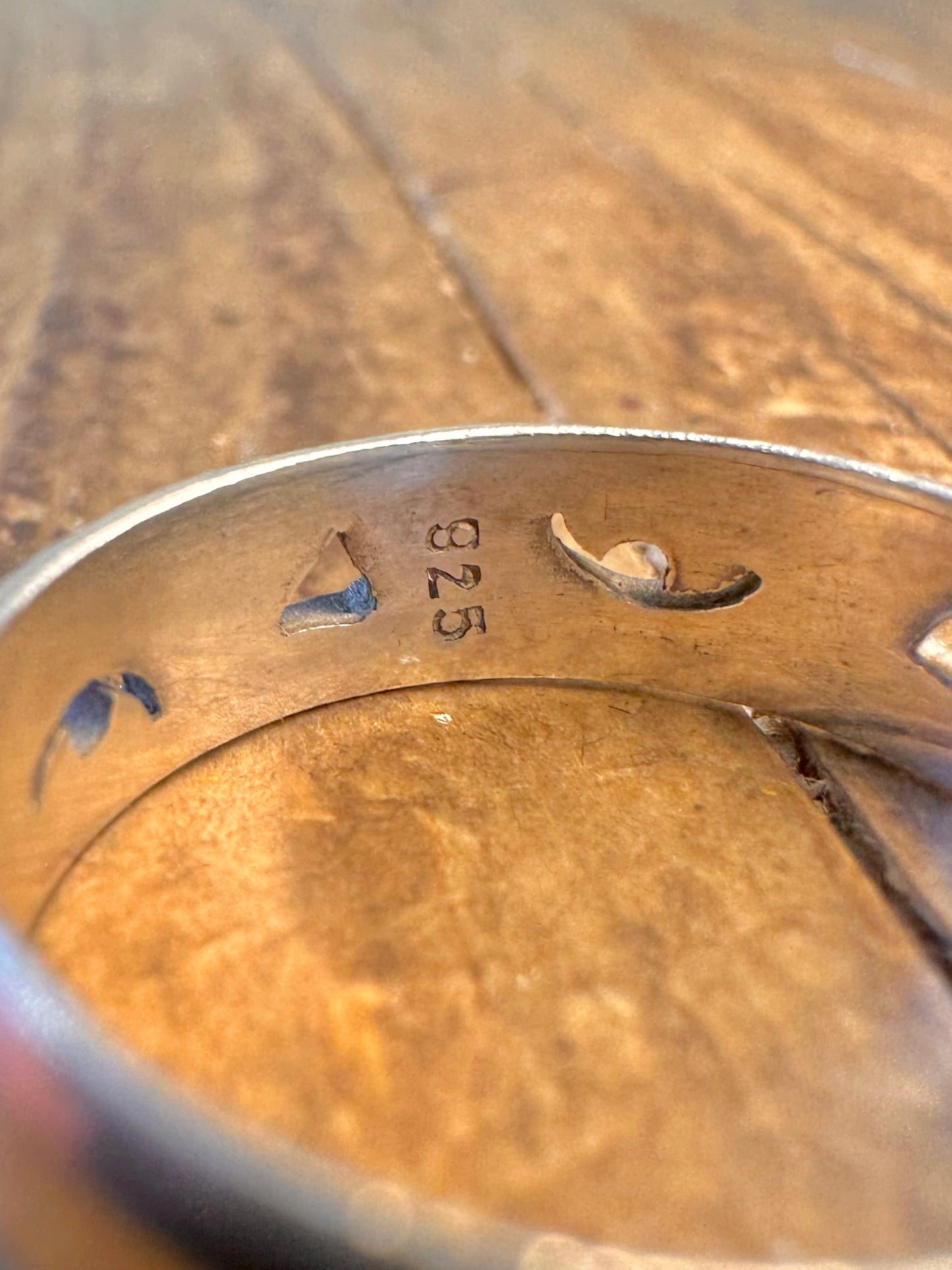 Band Cut Out Eyes and Triangle 925 Sterling Silver Size O Ring