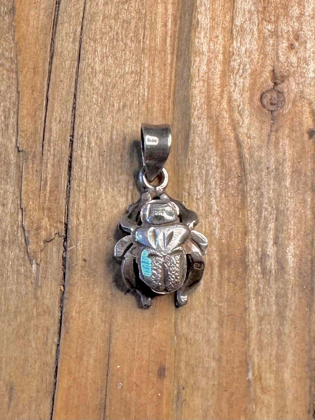 Egyptian Scarab Beetle 925 Sterling Silver Pendant
