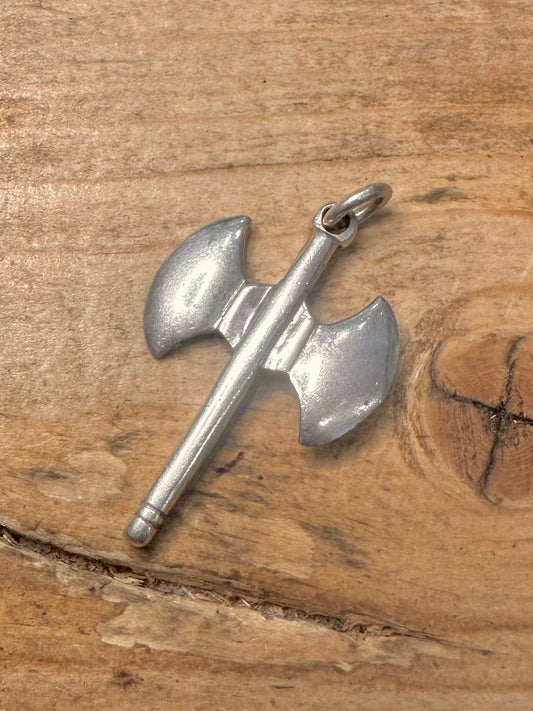 Vintage Double Axe 925 Silver Pendant