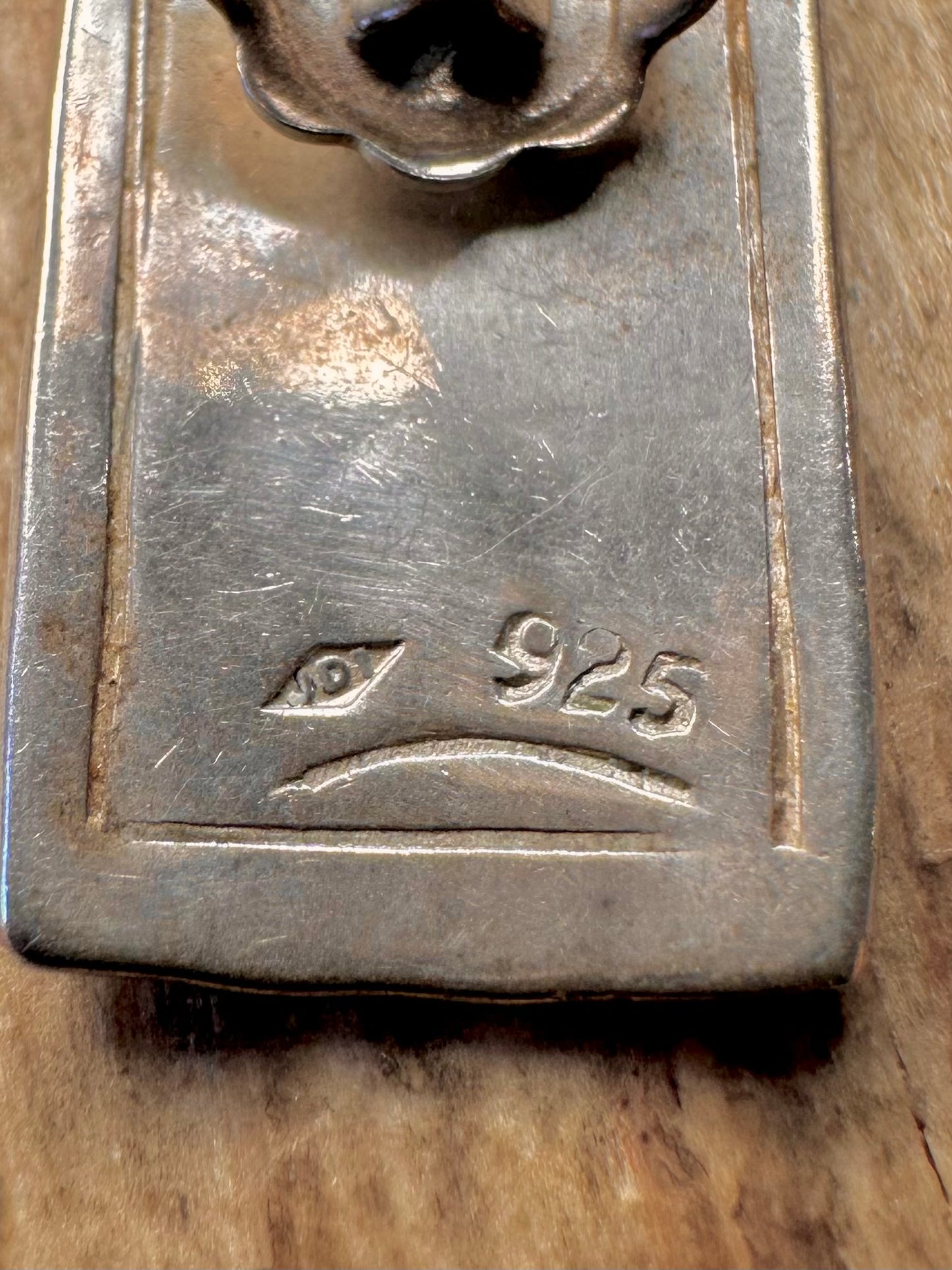 Vintage Star Rectangle Stud 925 Sterling Silver Earrings