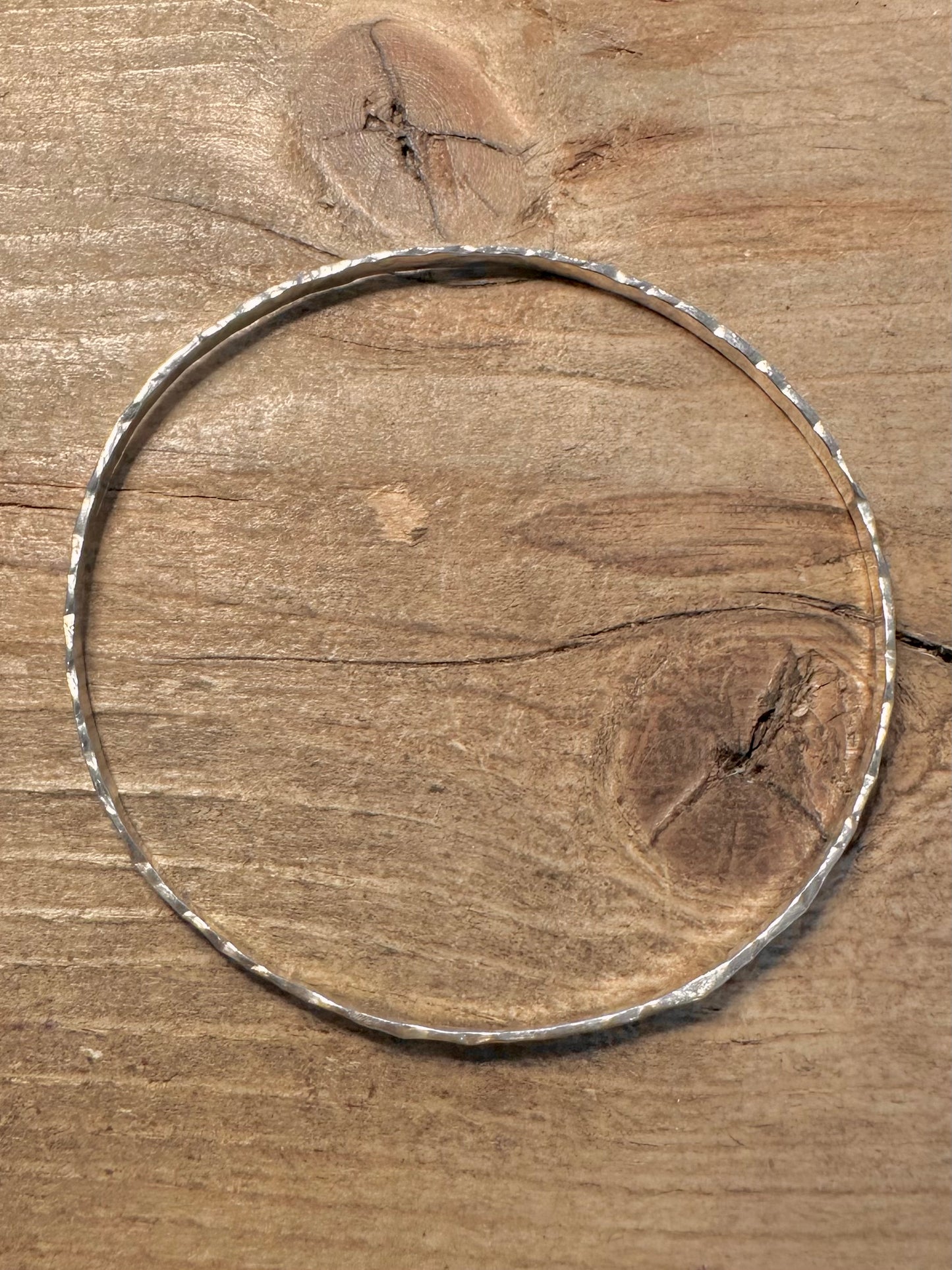 Vintage Hammered 925 Silver Bangle