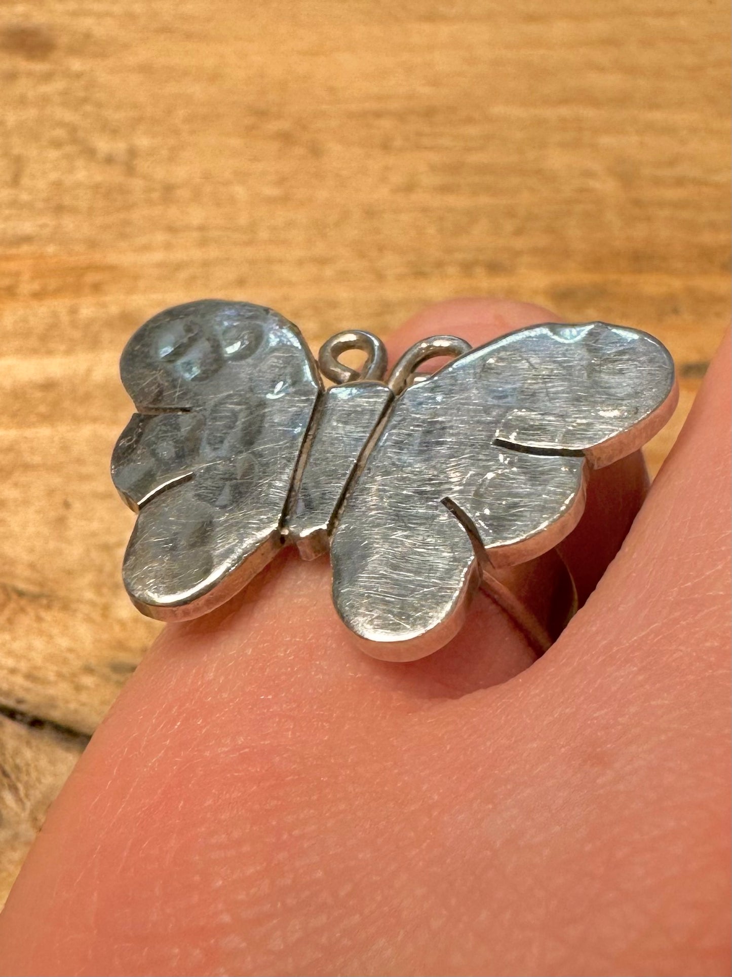 Abstract Chunky Butterfly 925 Silver Size P Ring