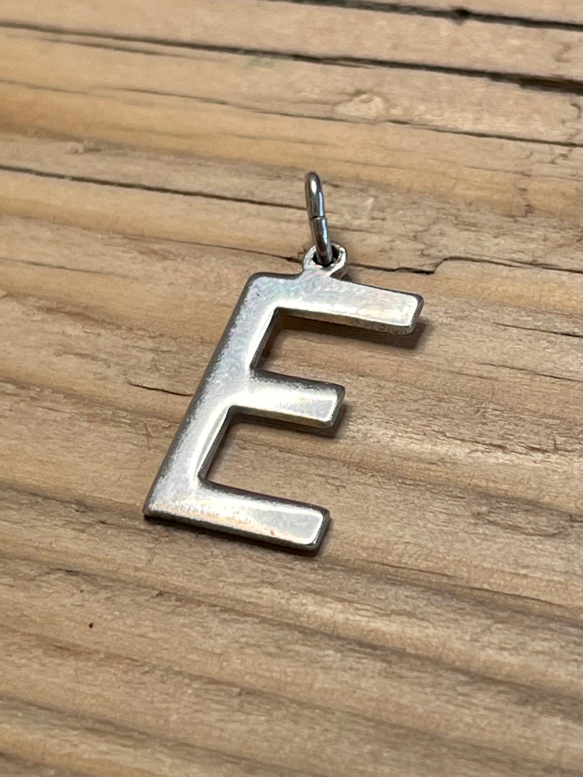 Letter E Initial 925 Sterling Silver Pendant