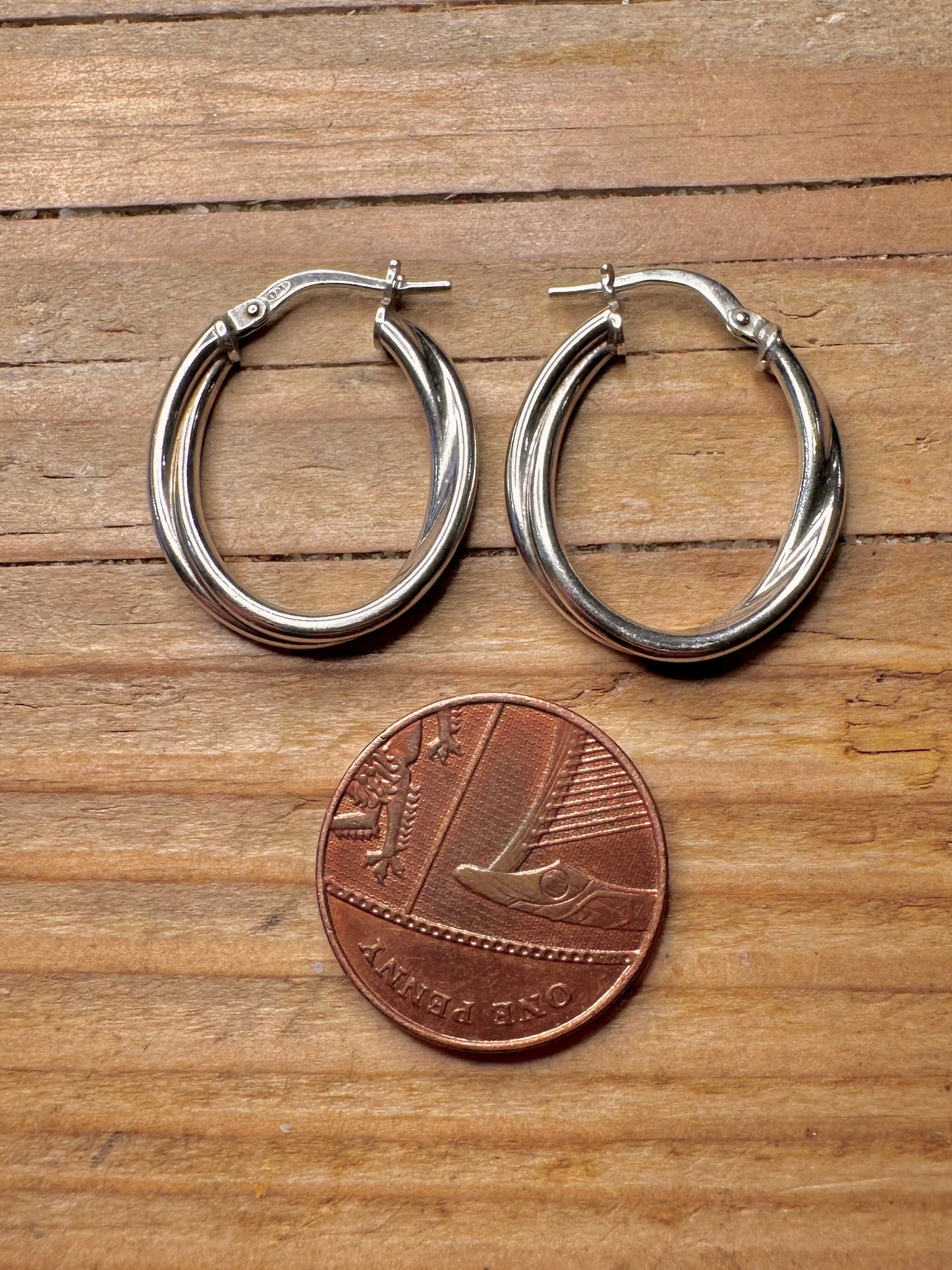 Vintage Twisted Hoops 925 Sterling Silver Earrings