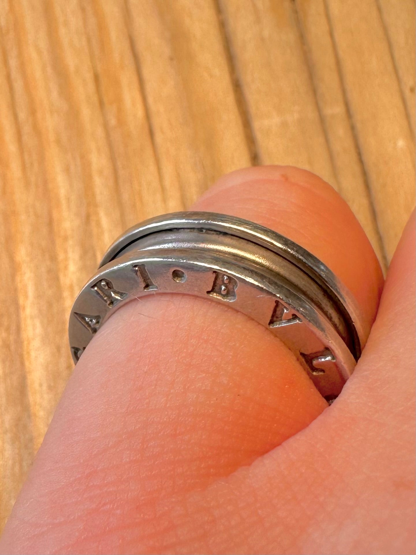 Vintage Bvlgari Style 925 Silver Size M1/2 Ring