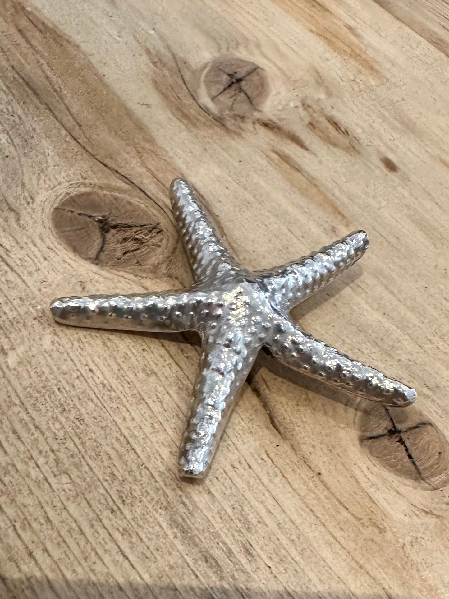 Abstract Large Textured Star Fish 925 Silver Pendant