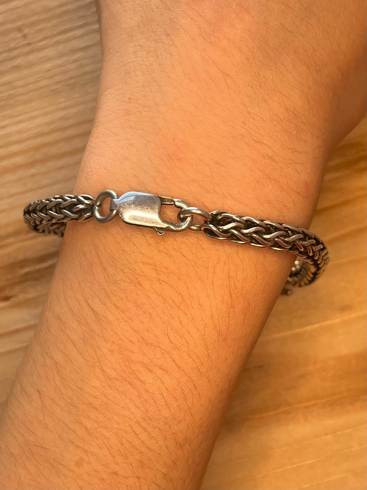 Chunky Double Dragon Foxtail Link 925 Sterling Silver 8.5 Inch Bracelet