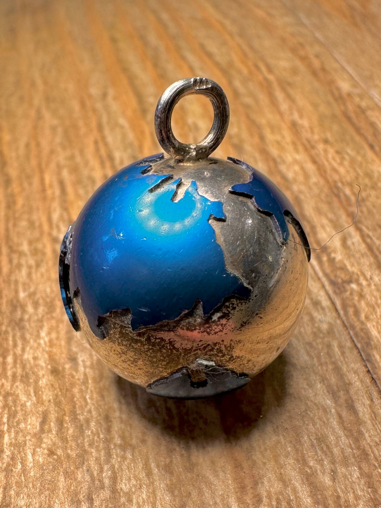 Vintage Blue Globe Chime 925 Sterling Silver Pendant