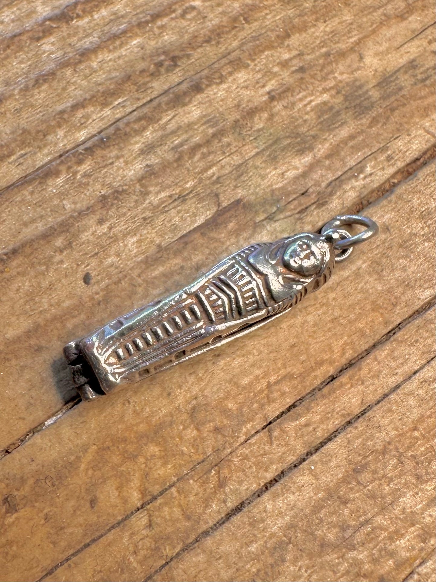 Egyptian Revival Hinged Sarcophagus 925 Sterling Silver