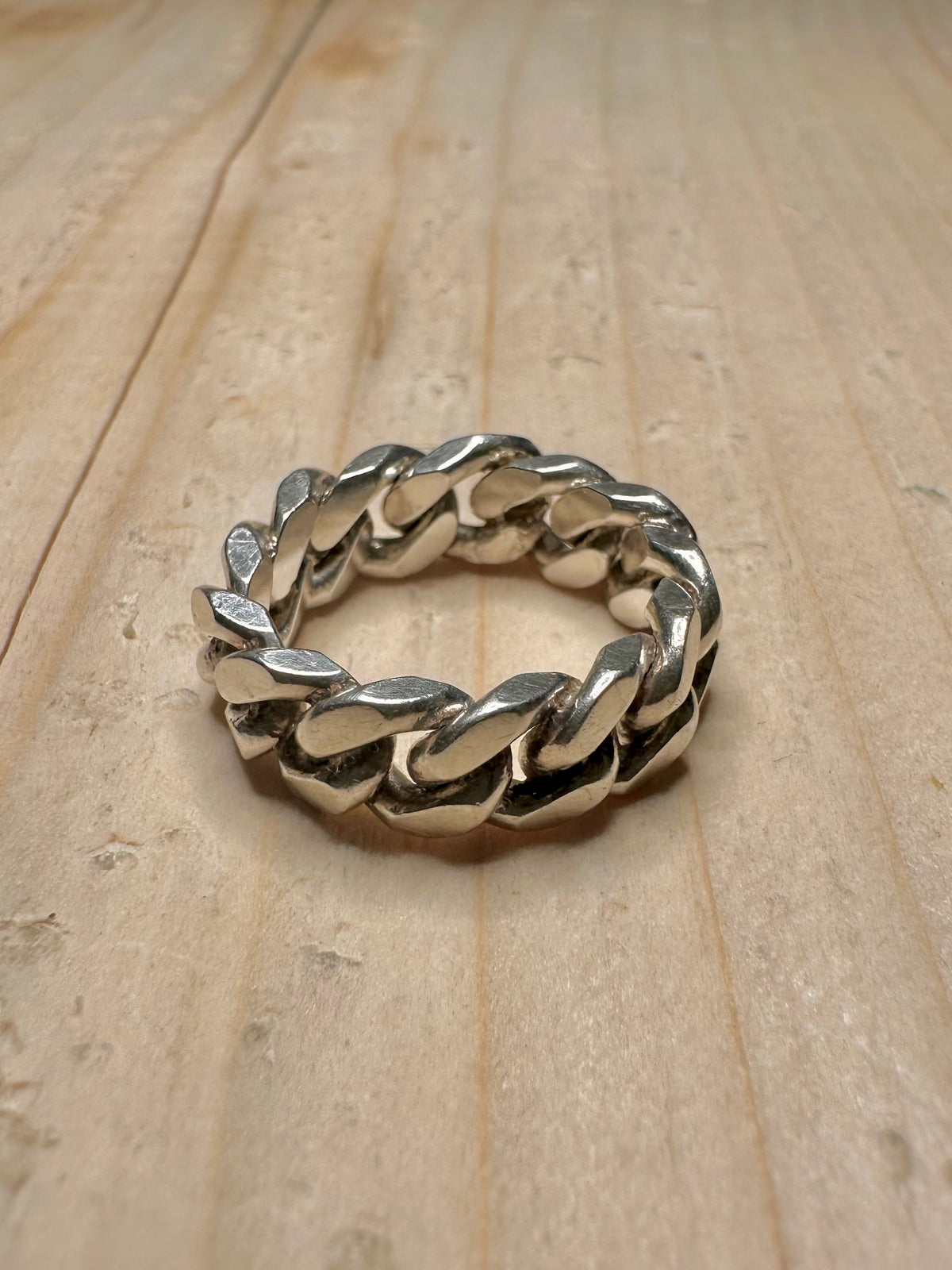 Chunky Chain 925 Sterling Silver Size J Ring