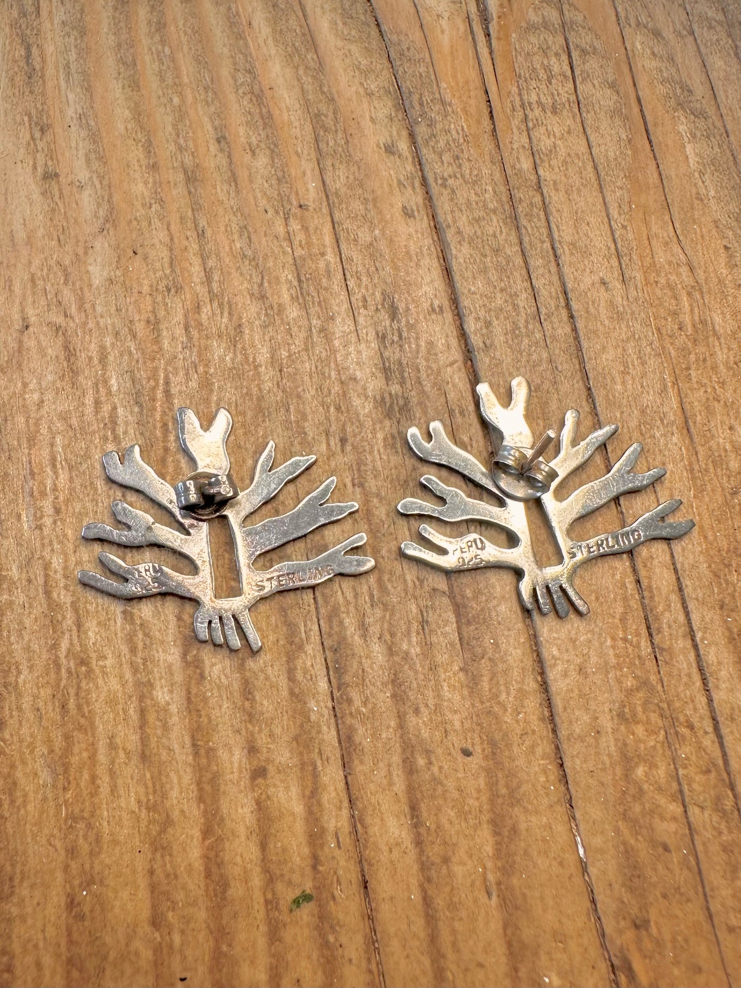 Ast-Design Gehämmerte Ohrstecker aus 925er Sterlingsilber