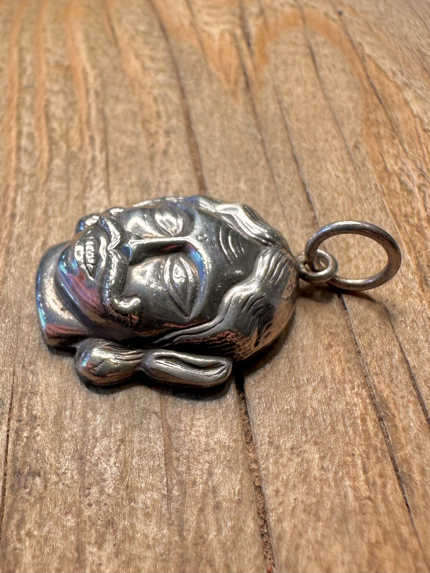 Vintage Unique Head 925 Sterling Silver Pendant