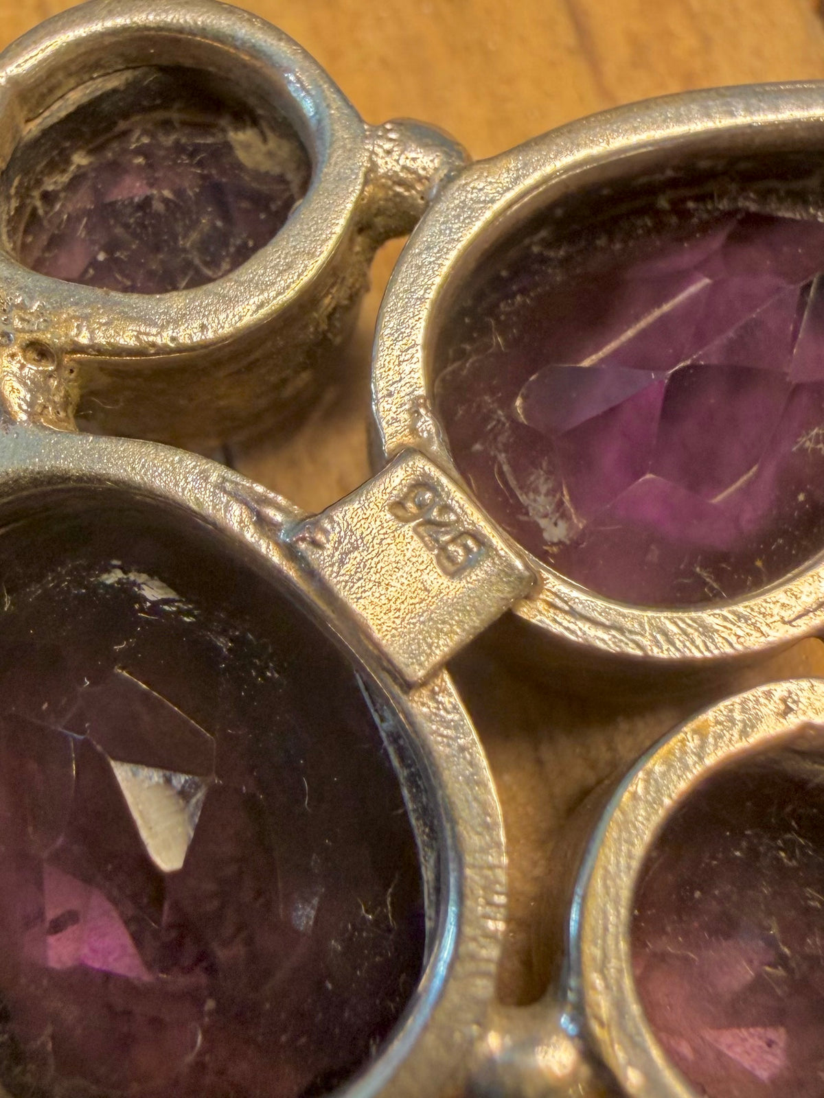Purple Faceted Amethyst 925 Sterling Silver Pendant