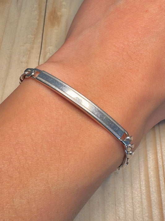 Figaro Identity 925 Sterling Silver 6.75 inch Bracelet