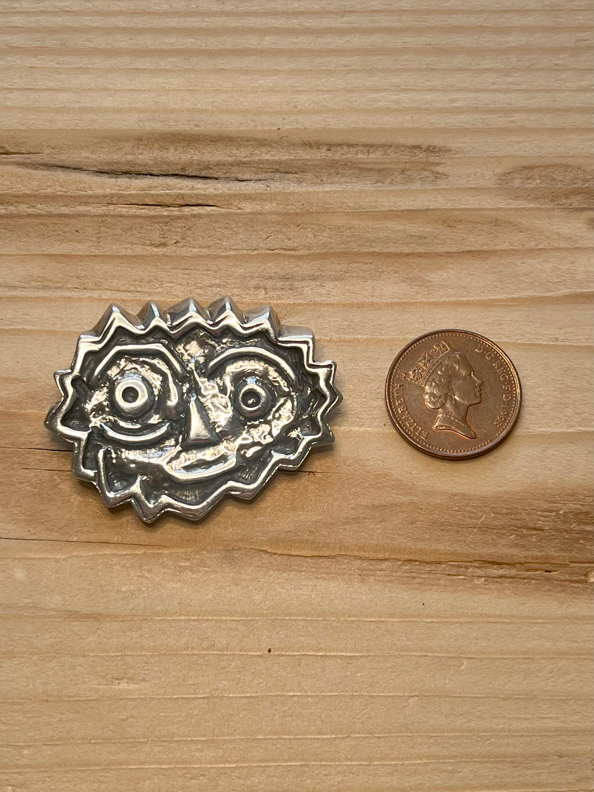 Abstract Smiling Face 925 Sterling Silver Pendant