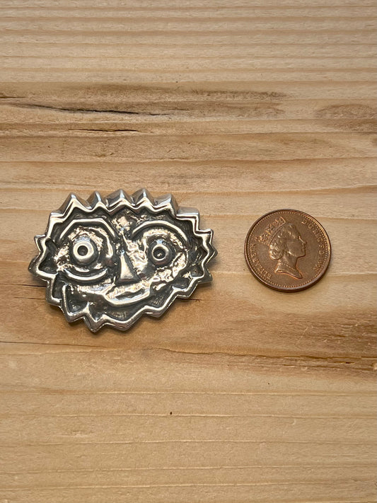 Abstract Smiling Face 925 Sterling Silver Pendant
