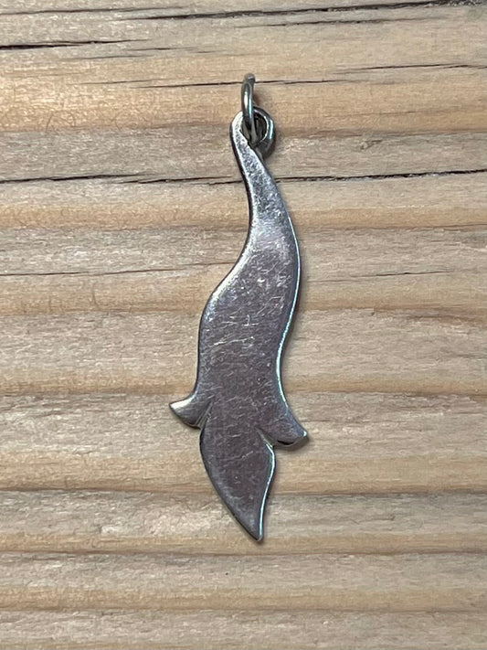 Curved Abstract 925 Marked N.HH Sterling Silver Pendant
