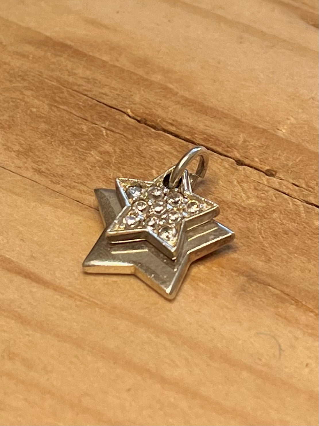 Double CZ Stone Star 925 Sterling Silver Pendant