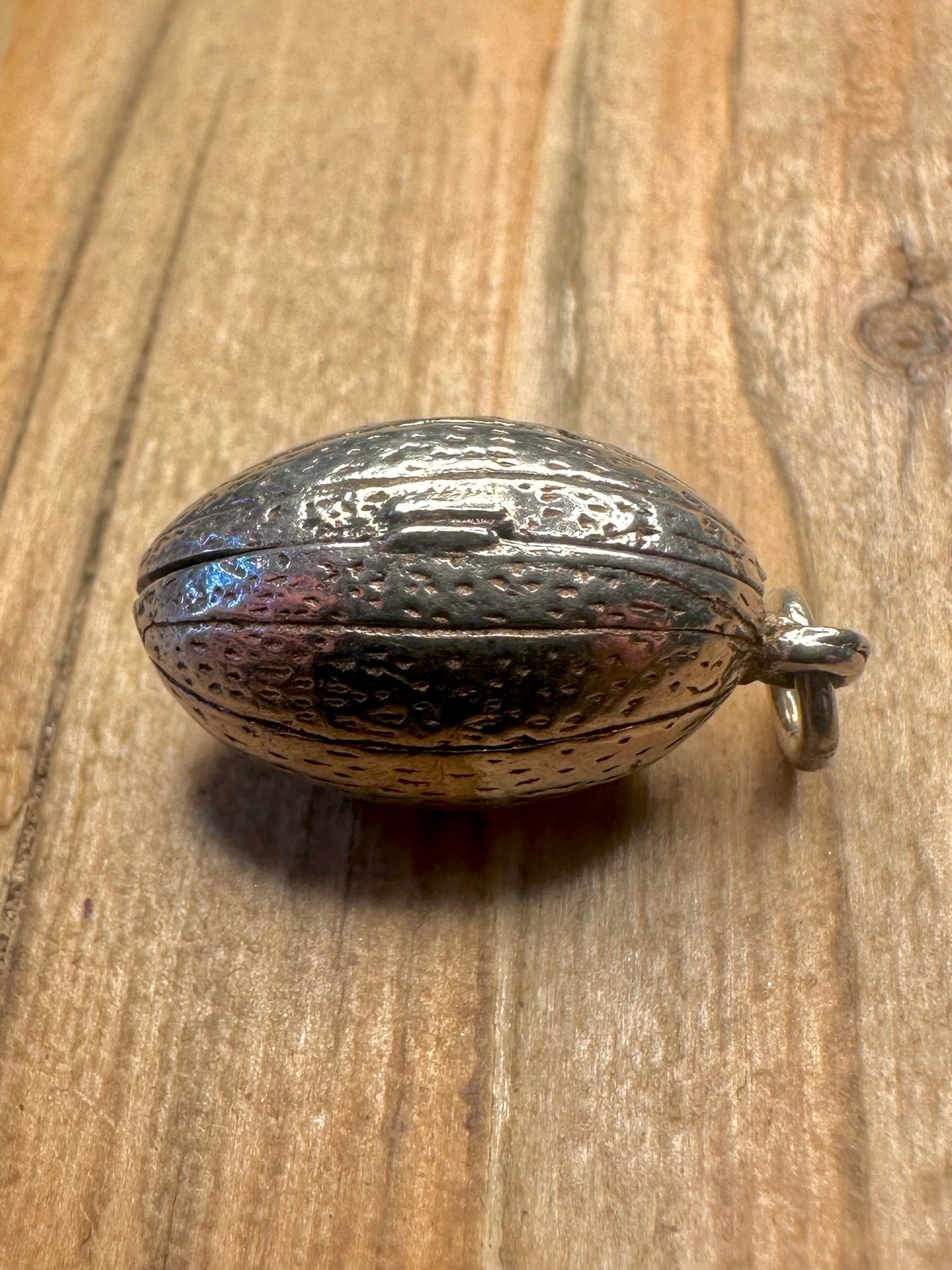 Vintage Rugby Ball Opens 925 Sterling Silver Charm Pendant
