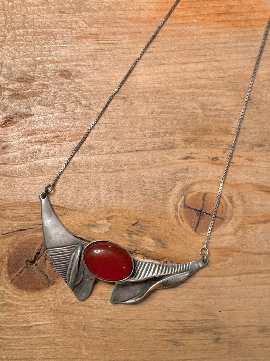 Modernist Carnelian Maker RON Box Chain 18.5 inch Necklace