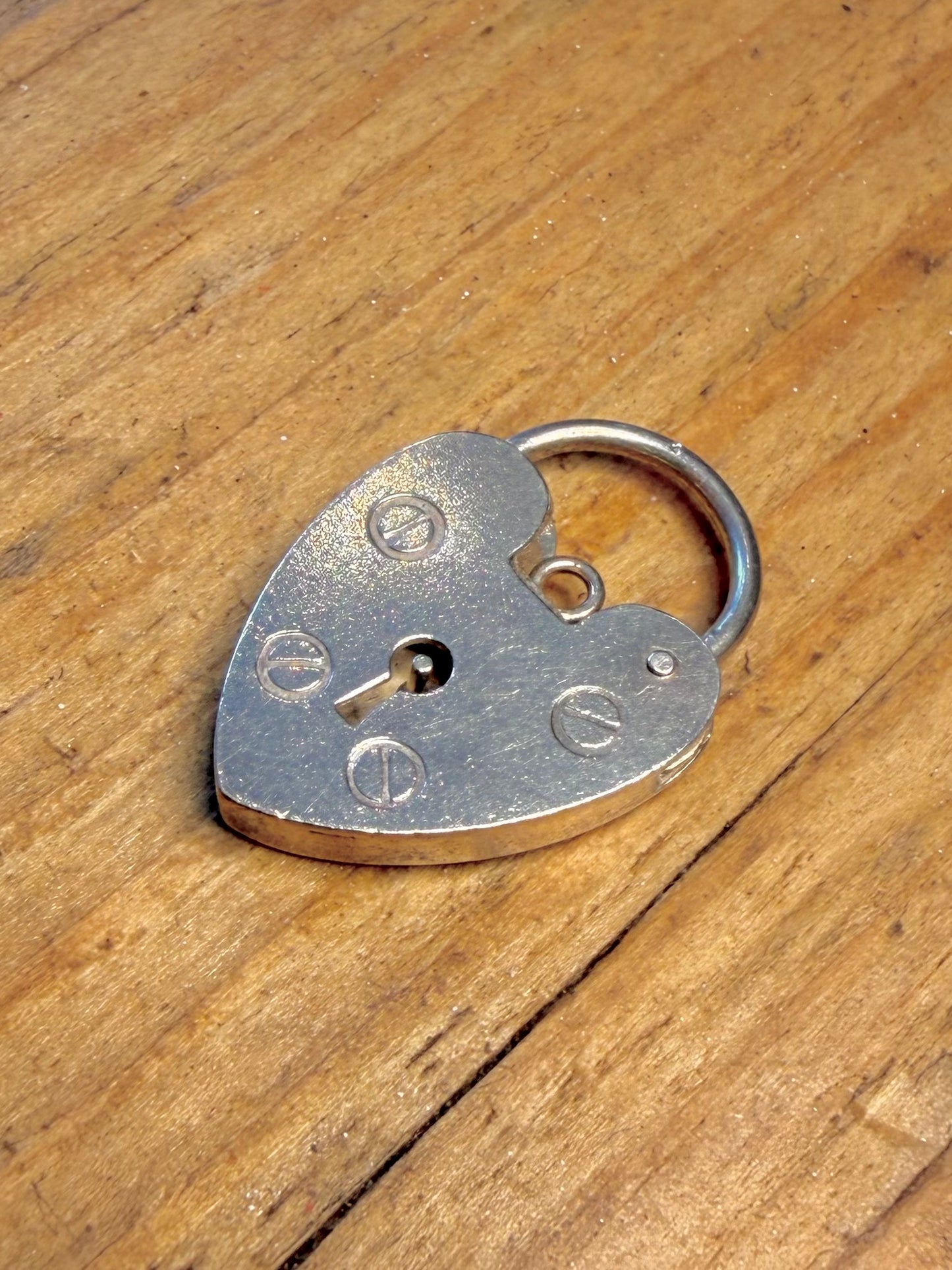 Large Padlock 1970 Hallmarked Maker PJ 925 Sterling Silver Pendant
