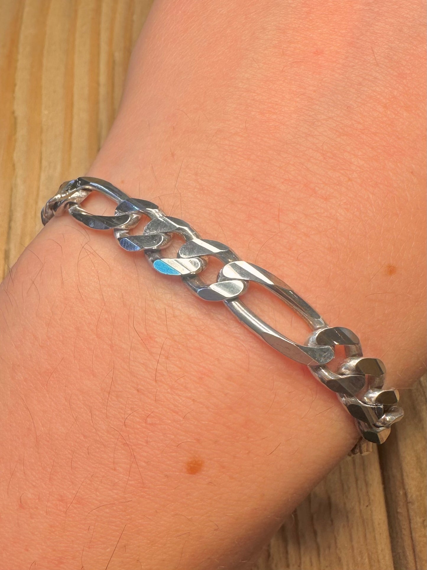 Vintage Curb Chain Italy 925 Sterling Silver 9.2 inch Bracelet