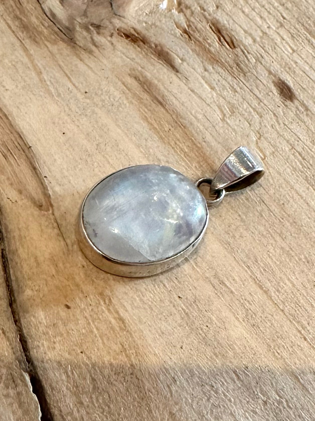 Vintage Moonstone Oval 925 Silver Pendant