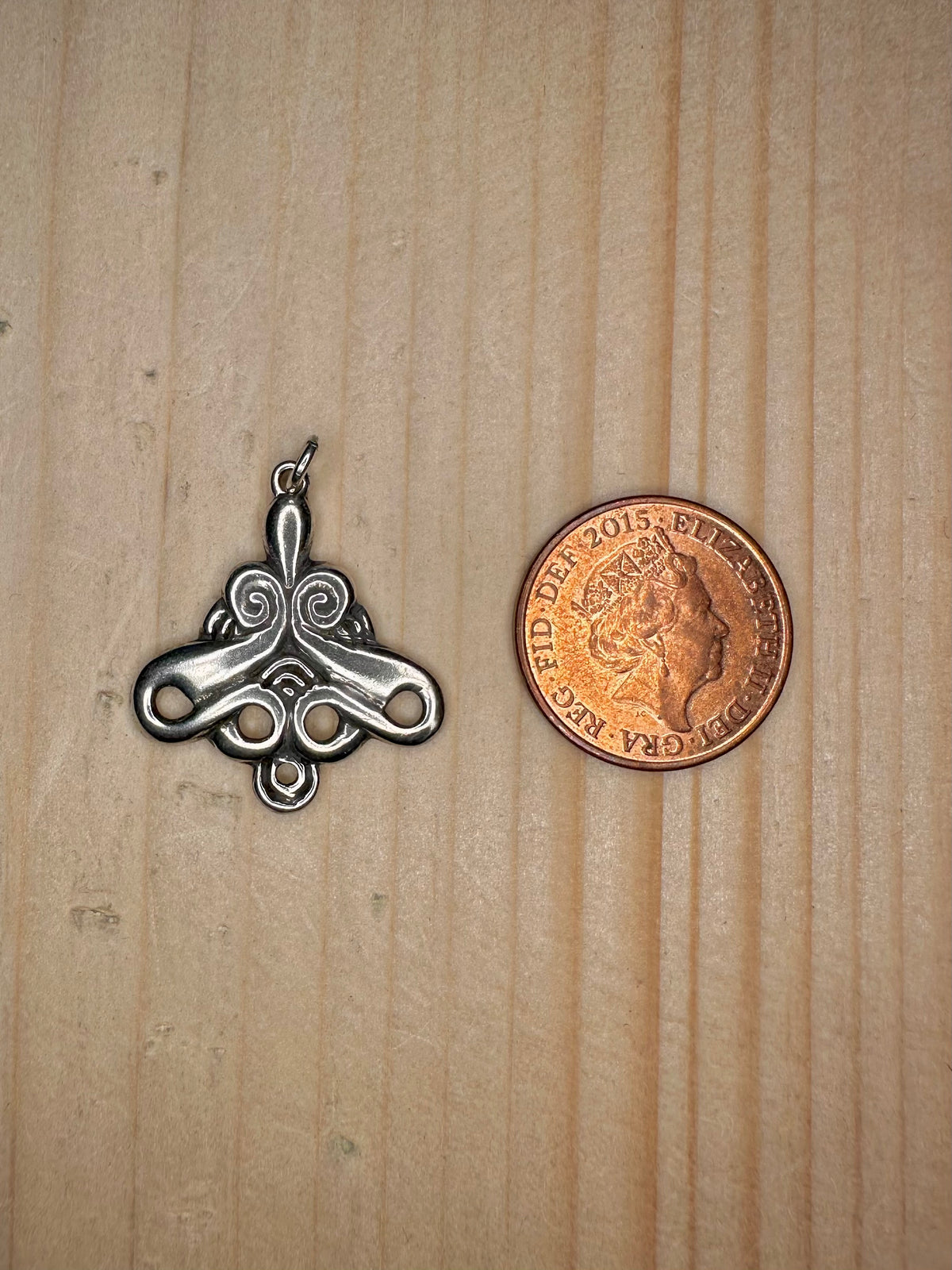 Abstract Loop & Scroll 925 Sterling Silver Pendant