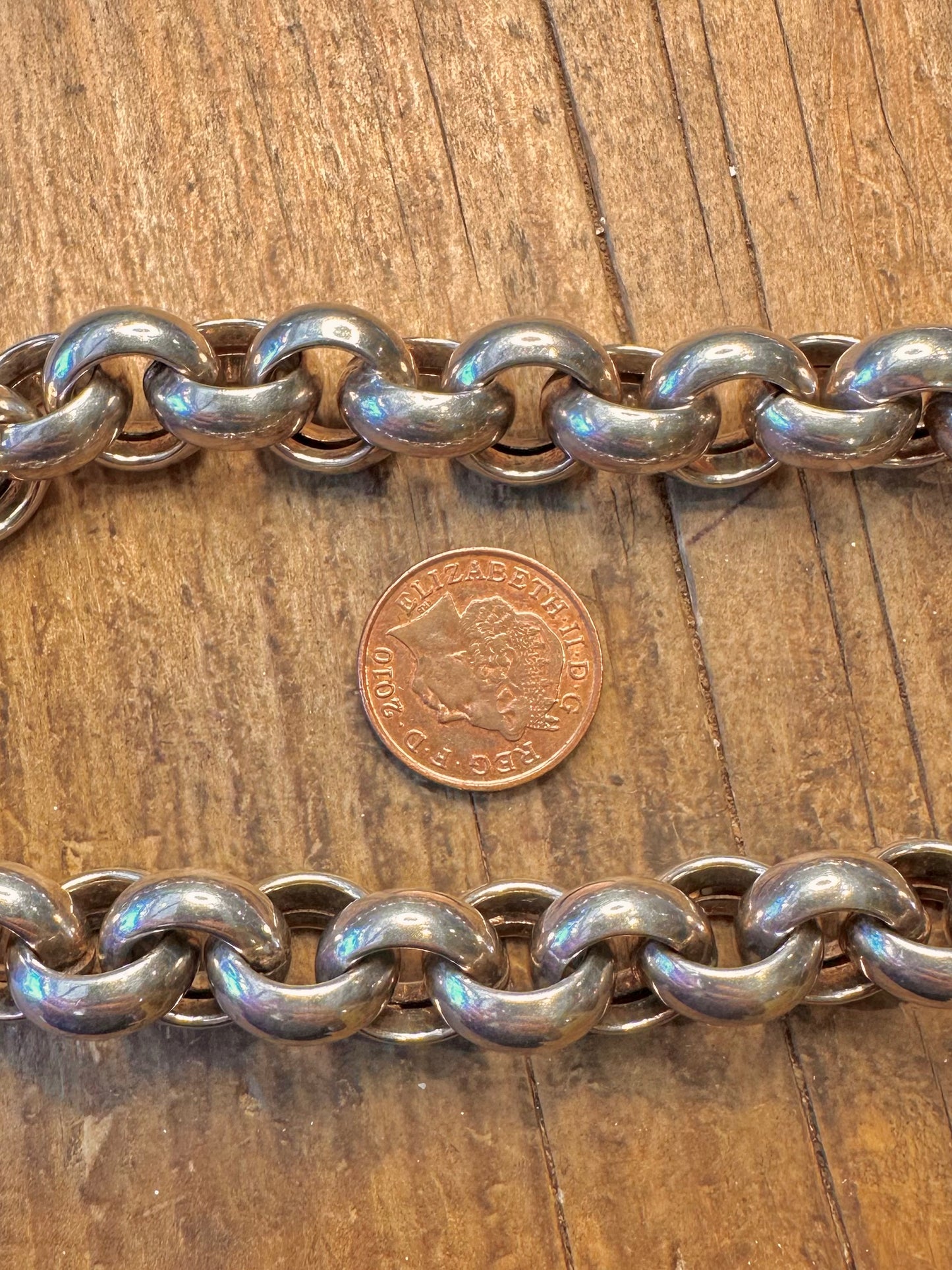 Chunky Belcher Chain Large Clasp 925 Sterling Silver 19.5 inch Necklace
