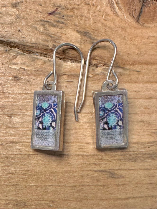 NOA Handmade Ceramic Flower 925 Silver Earrings
