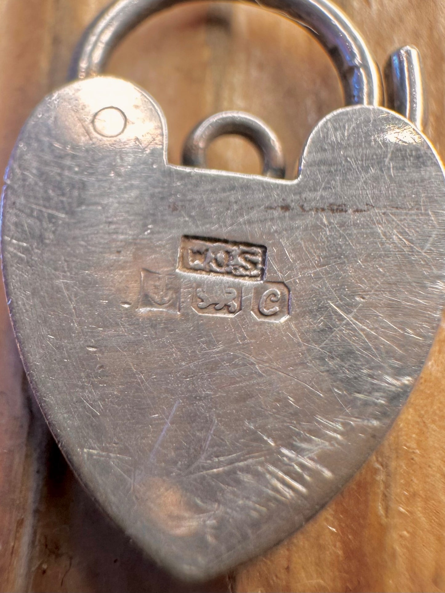 Heart 1977 Padlock Hallmarked 925 Sterling Silver Charm Pendant