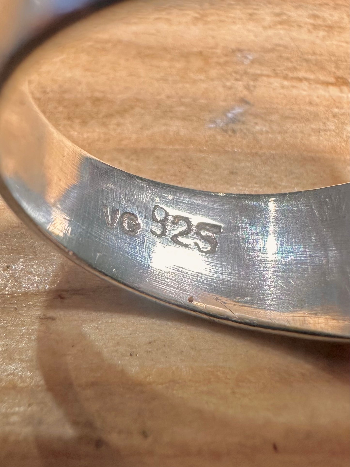 Vintage Malachit oval 925er Sterlingsilber Ring Größe P