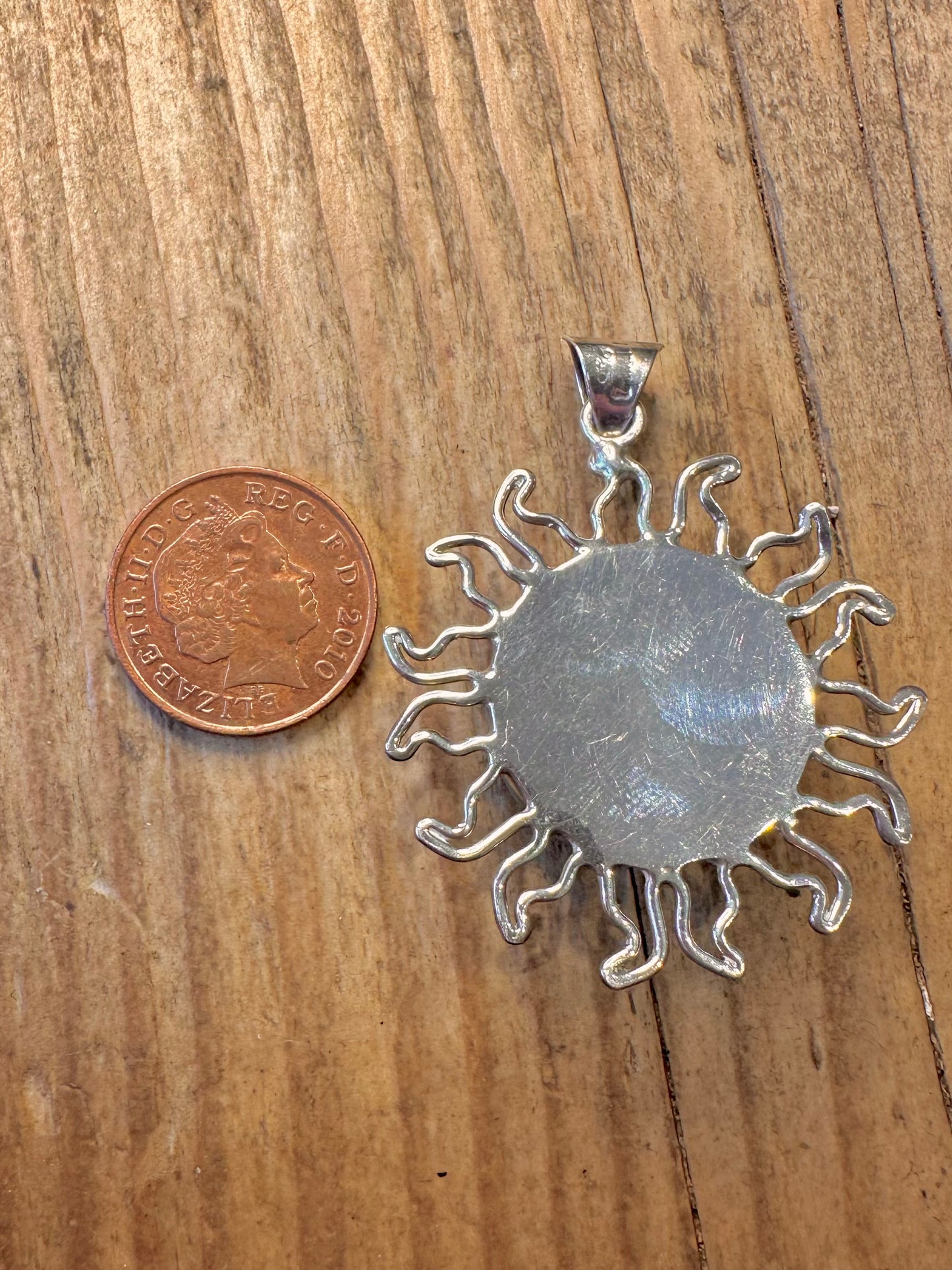 Sonne und Mond Konfetti 925 Sterlingsilber Anhänger