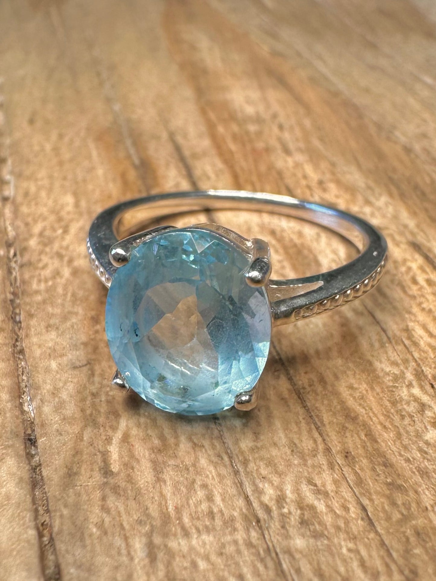 Vintage Blue Topaz 925 Sterling Silver Size N1/2 Ring