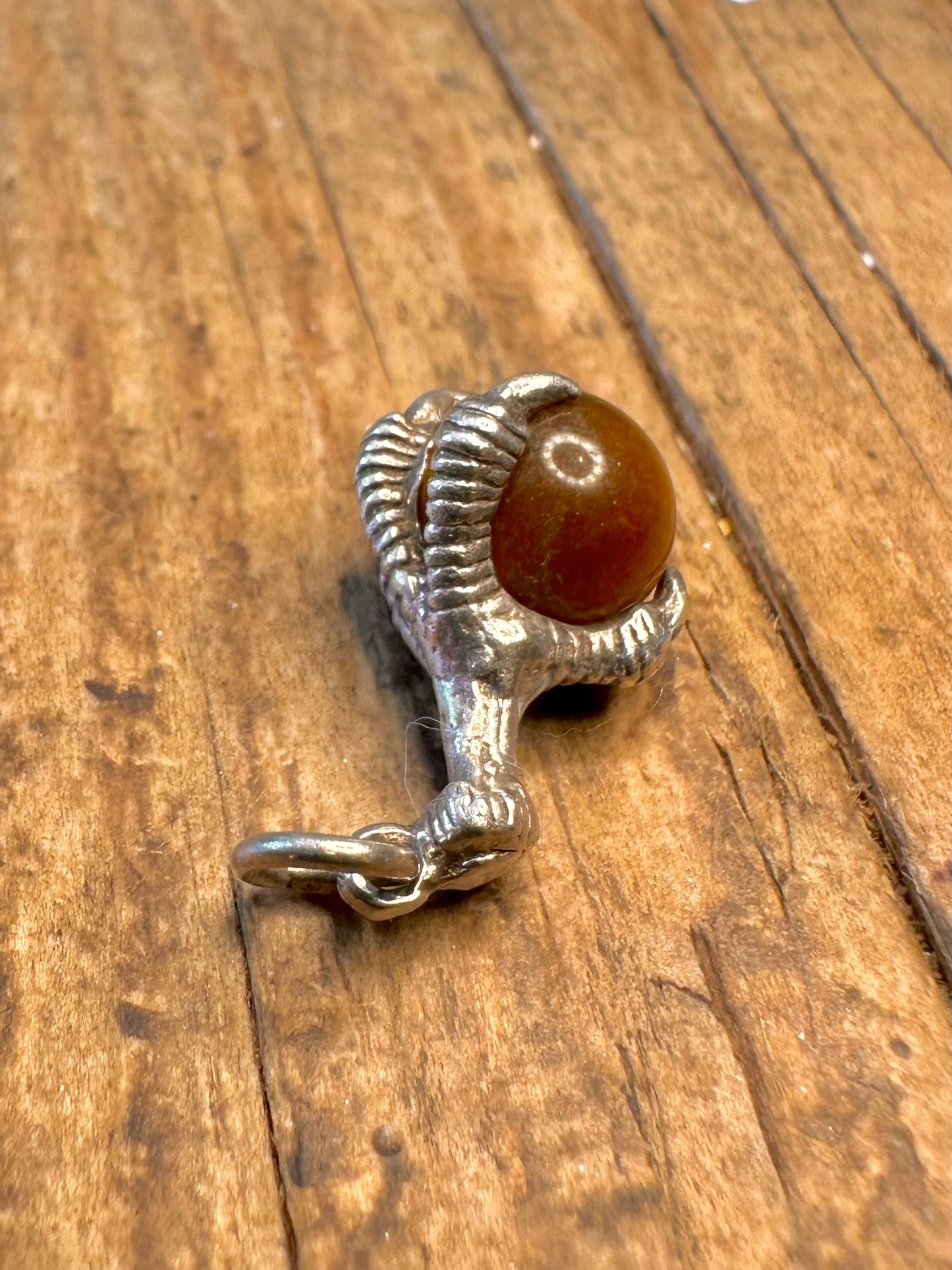 Tigers Eye Talon Claw 925 Sterling Silver Charm Pendant