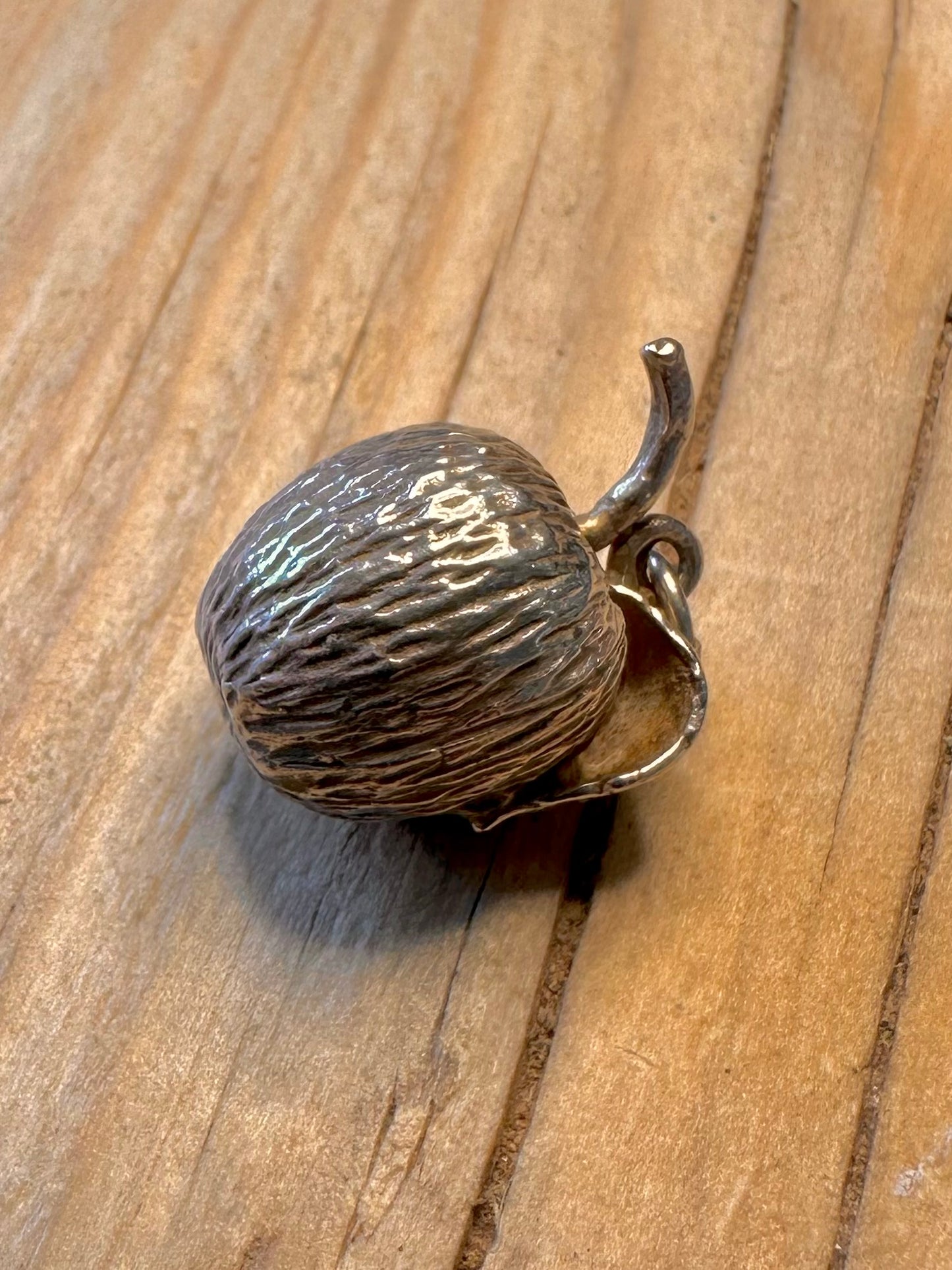 Vintage Apple Textured 925 Silver Pendant