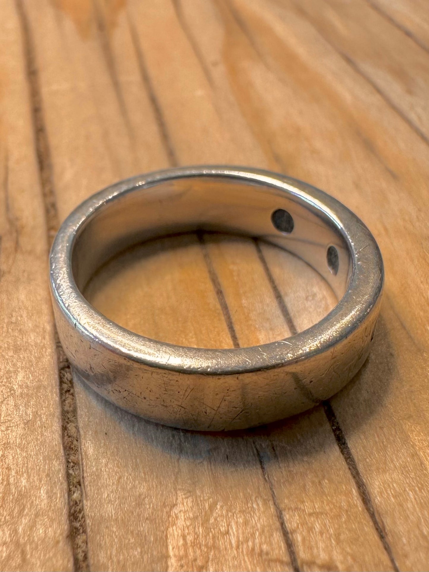 Modern Purple CZ Stone Band 925 Silver Size P Ring