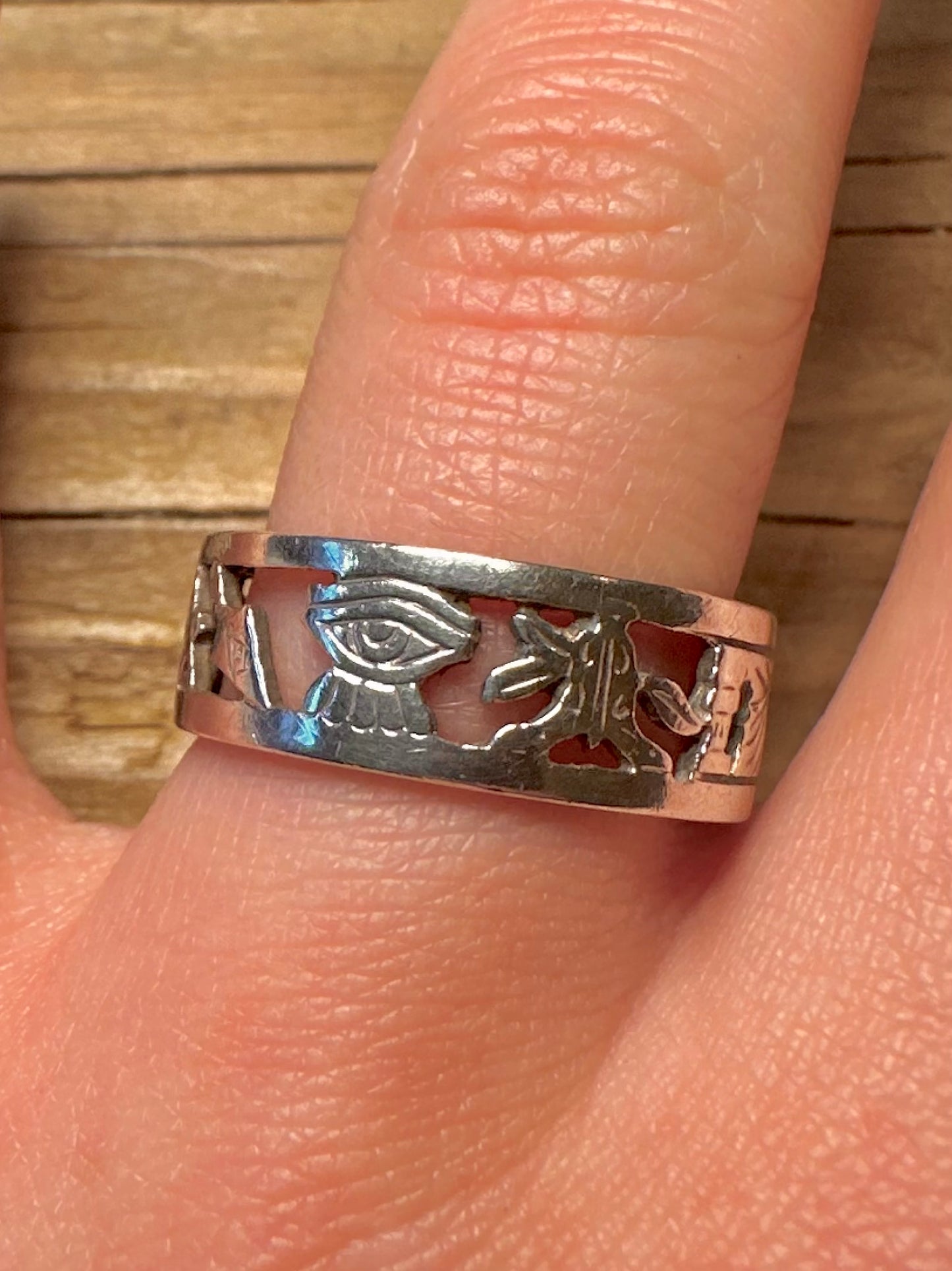 Modern 2003 Masonic Band  375 White Gold Size U Ring