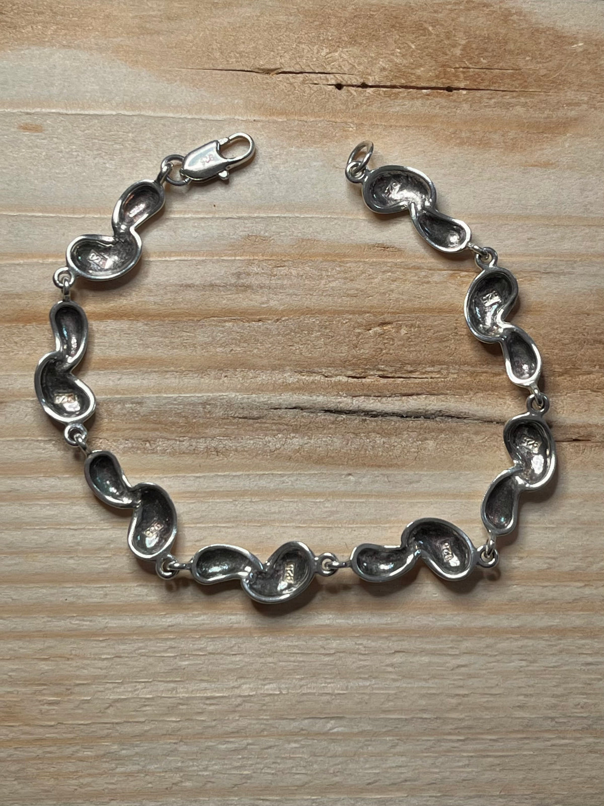Pebble Link 925 Sterling Silver 7.5 Inch Bracelet