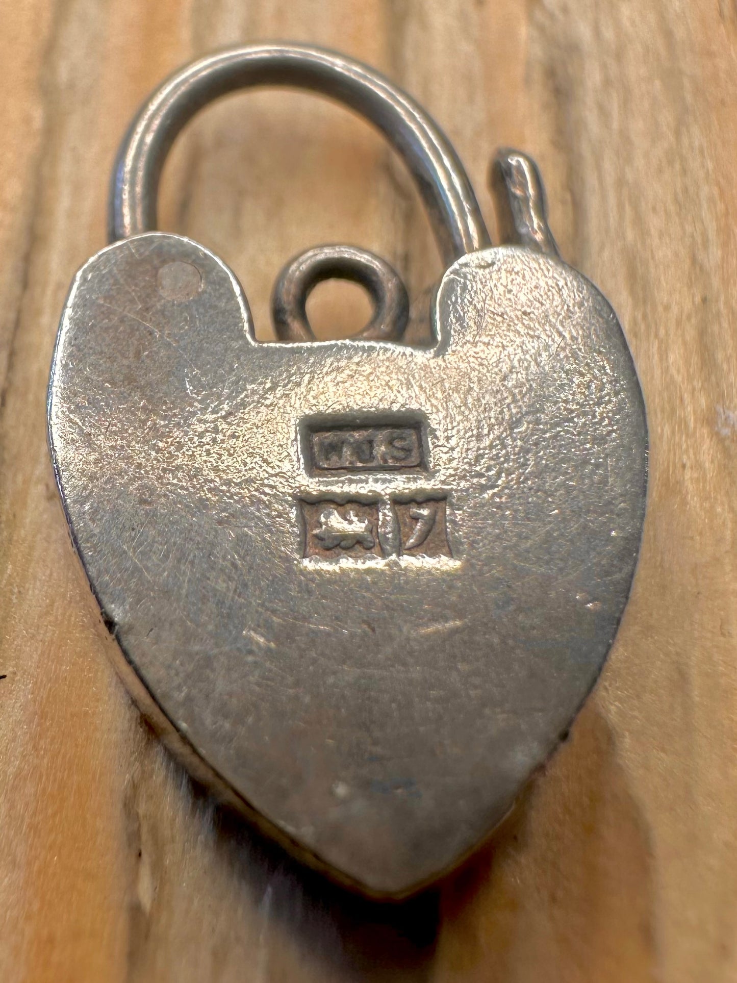Vintage 1958 Heart Padlock 925 Sterling Silver Pendant